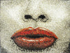 Seductive Lips Marble Mosaic Mural