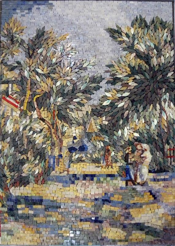 Pierre-Auguste Renoir Garden in Montmartre" - Mosaic Reproduction "