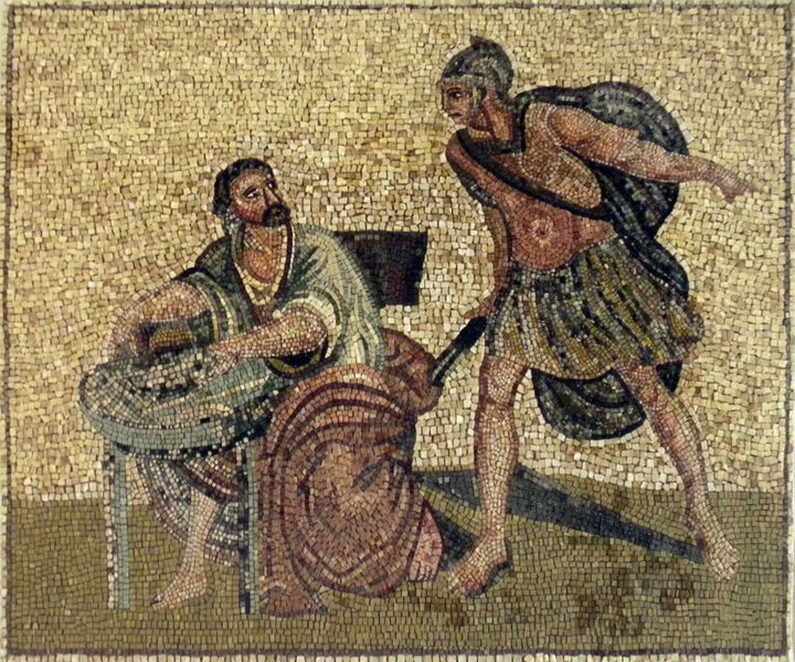 Archemides Scene Mosaic Stone Art