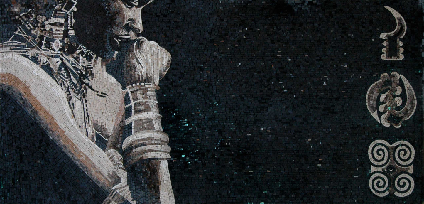 African Woman Mosaic Mural Art Wall