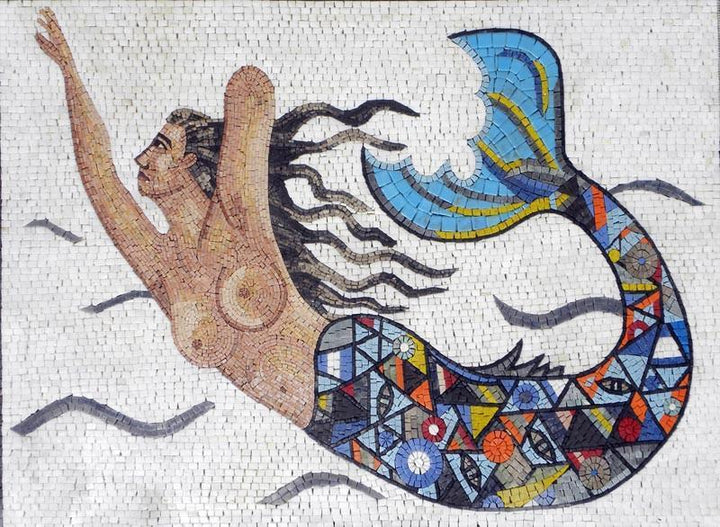 Mermaid Mosaic Mural Colorful