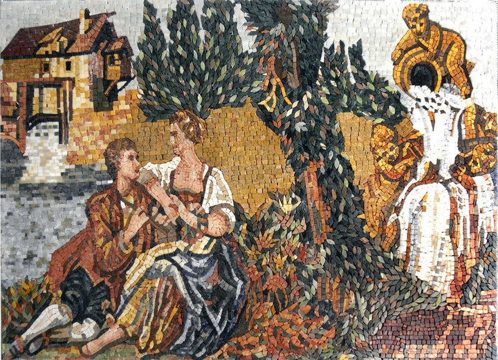 Scene from the Harem Mosaic Reproduction