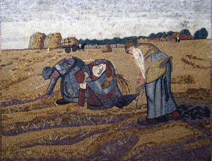 Harvest Scene Outdoor Decorative Mosaic