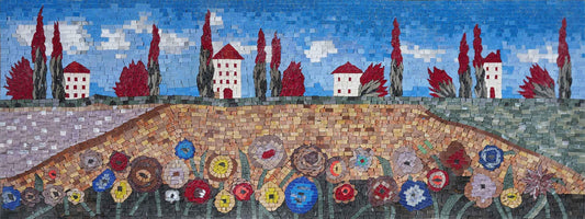 Artistic Colorful Scene Mosaic Artwork