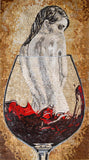 Nude In Wine Glass Fantasy Art Mosaic