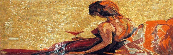 Woman in Red Dress Mosaic Art