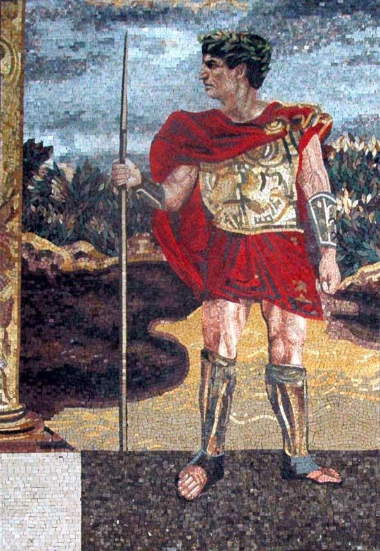 Mosaic Art - Troy The Greek Warrior