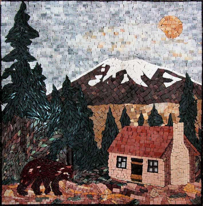 Forest Natural Scene Mosaic Marble