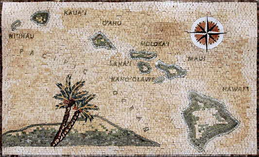 Mosaic Compass Designs - Hawaiian Islands