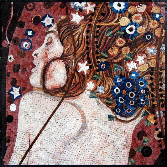 Gustav Klimt Sea Serpent" - Mosaic Reproduction"