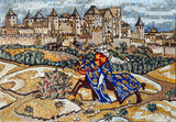 Medieval Village Reproduction Marble Mosaic