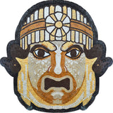 Mayan God Mask Mosaic Mural