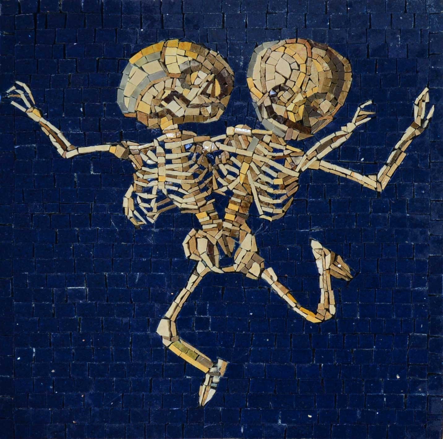 Skeletons Marble Mosaic Mural