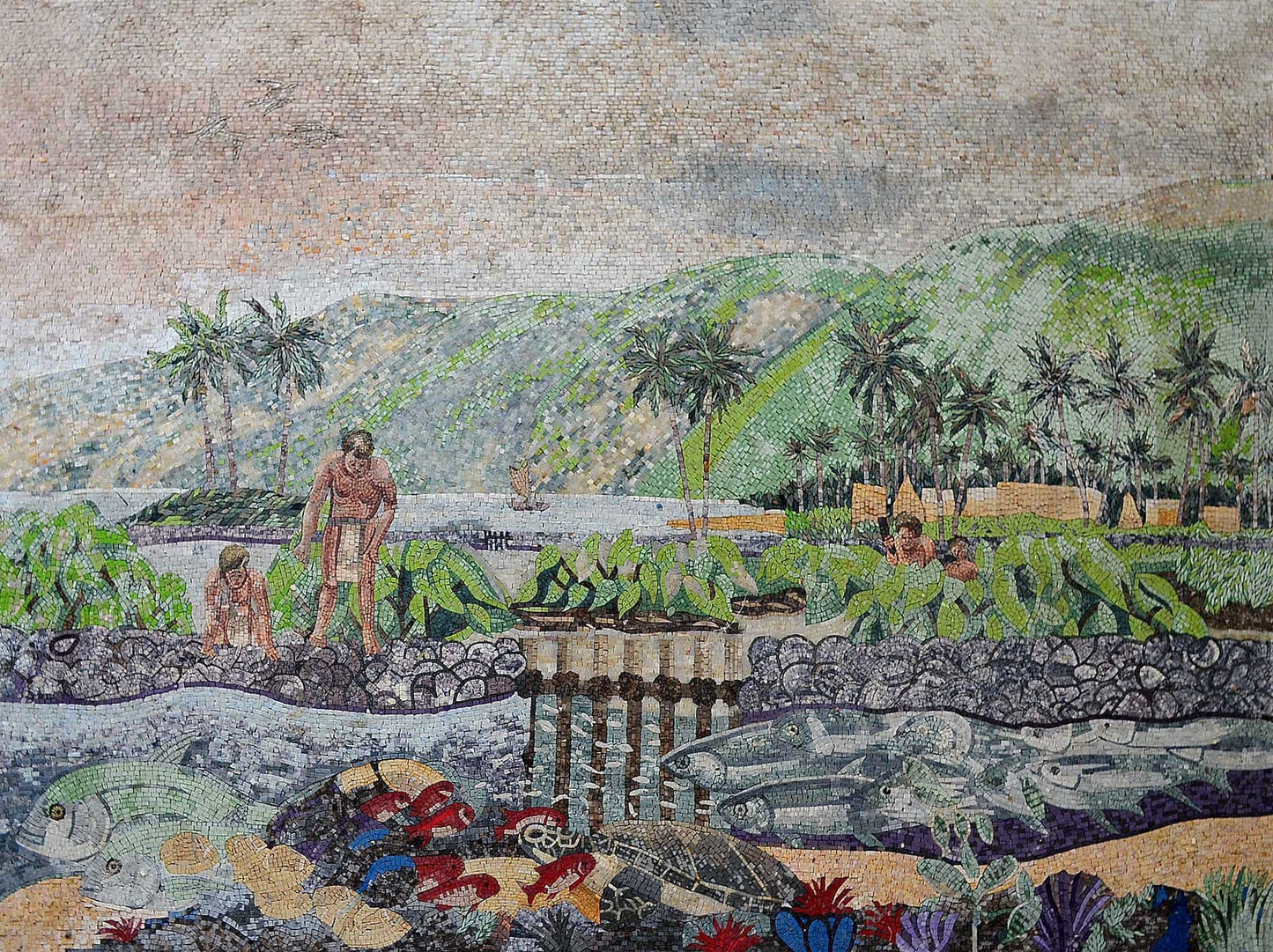 Primitive People Life Illustrative Mosaic