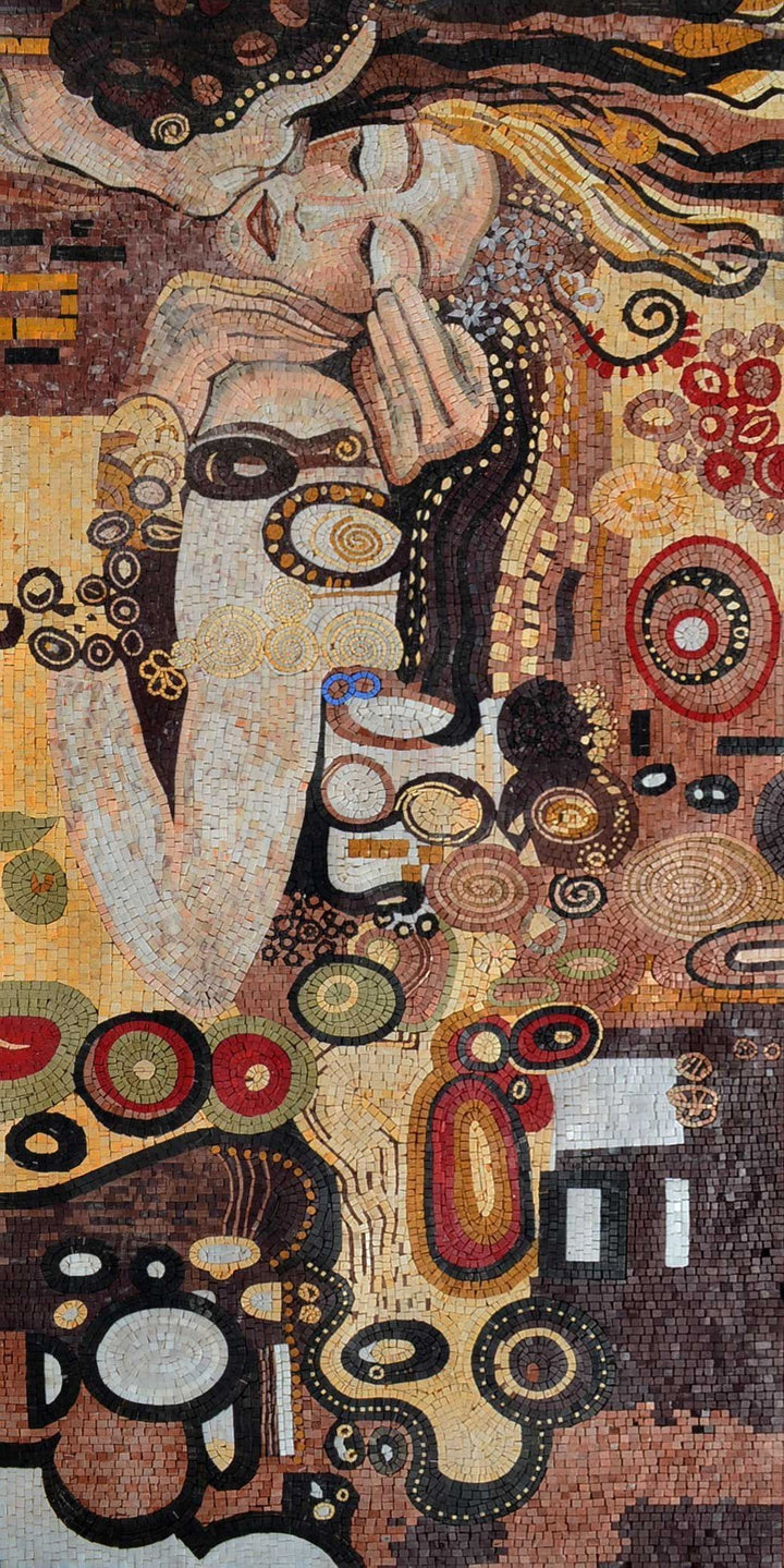Gustav Klimt Kiss" - Mosaic Reproduction "