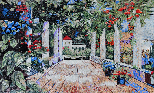 Wooden Patio Backyard Mosaics