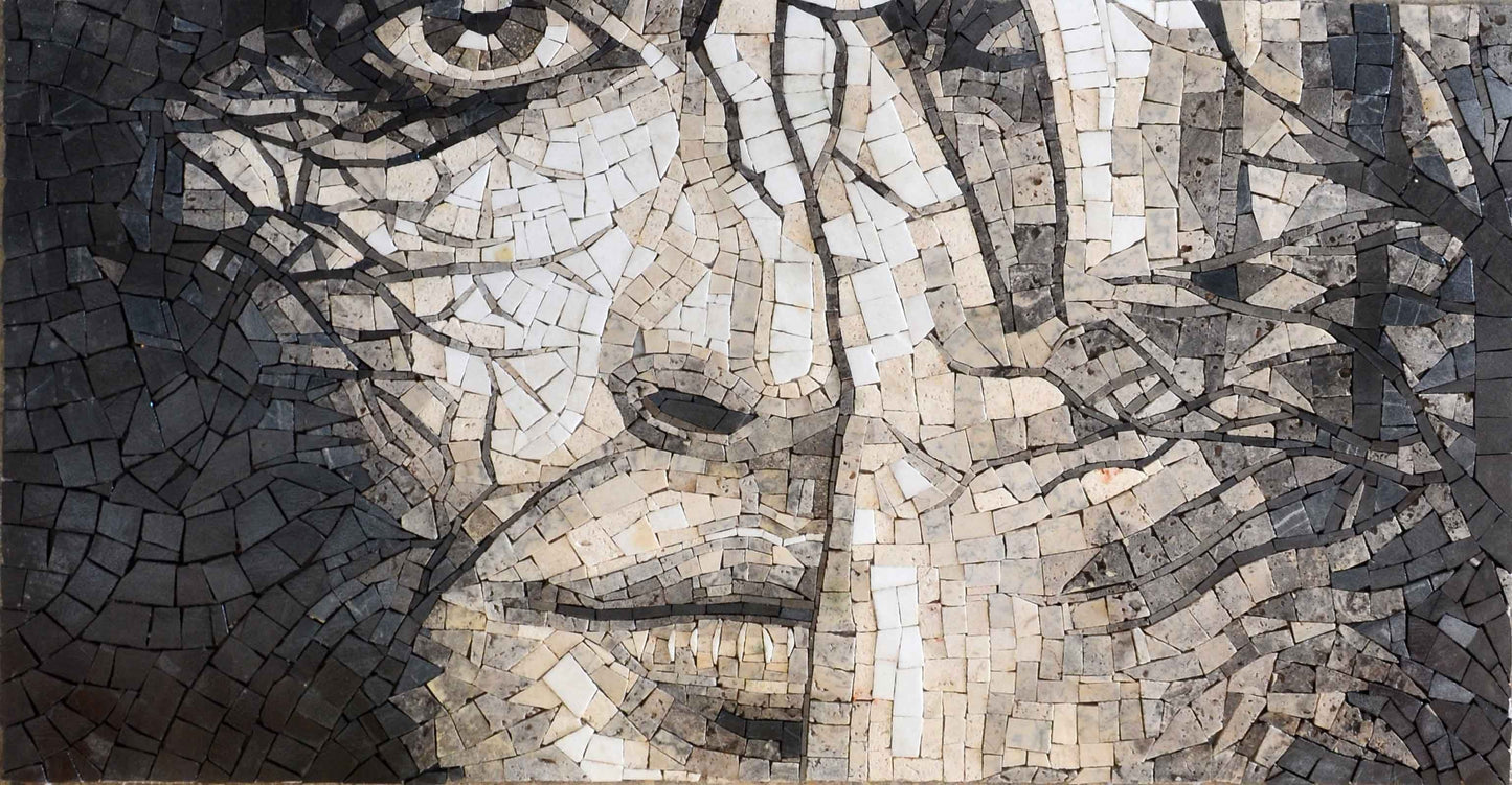 Handmade Mosaic Portrait of Woman Artistic