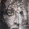 Woman Face Position Mosaic Portrait Mural