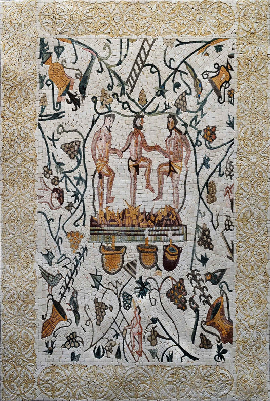 Roman Mosaic Designs - Men Treading Grapes