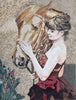 Lady Caressing her Horse Mosaic Marble