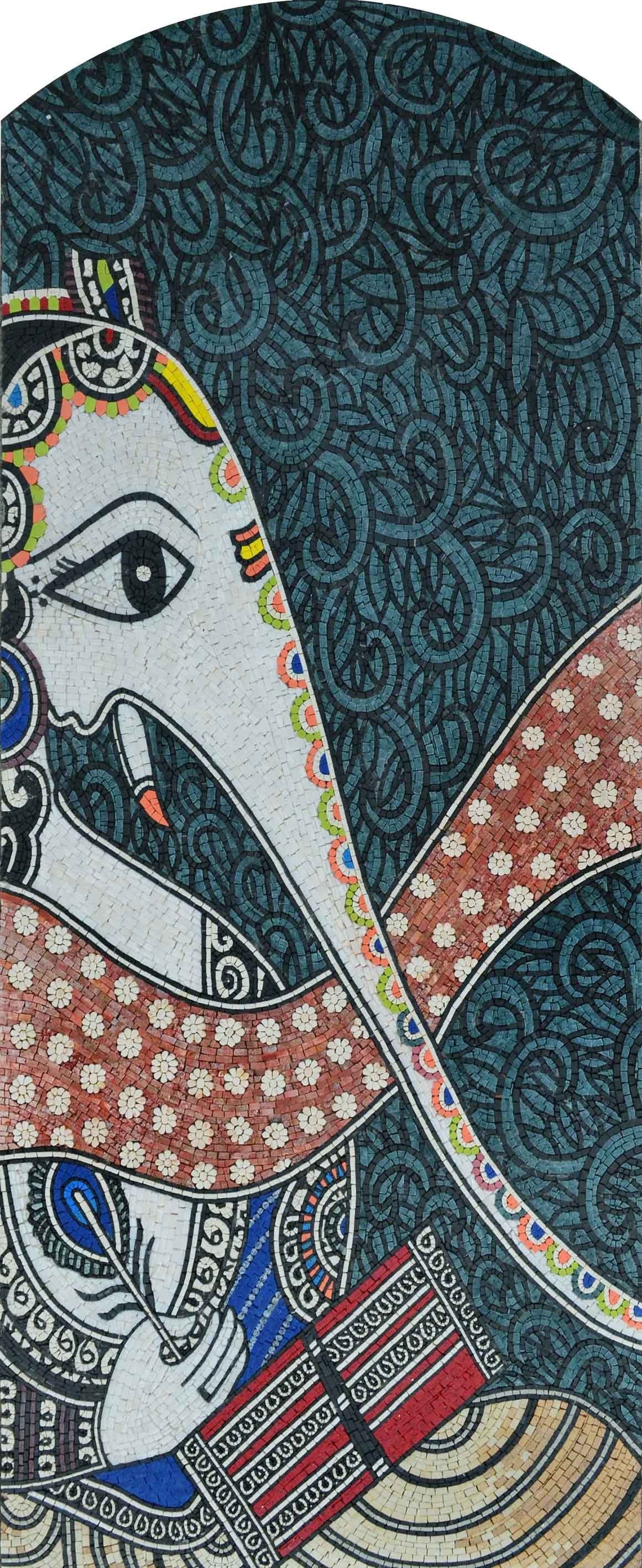 Indian Folk Art Reproduction Mosaic Marble Handmade