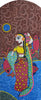 Madhubani Indian Art Reproduction Handmade Mosaic Marble
