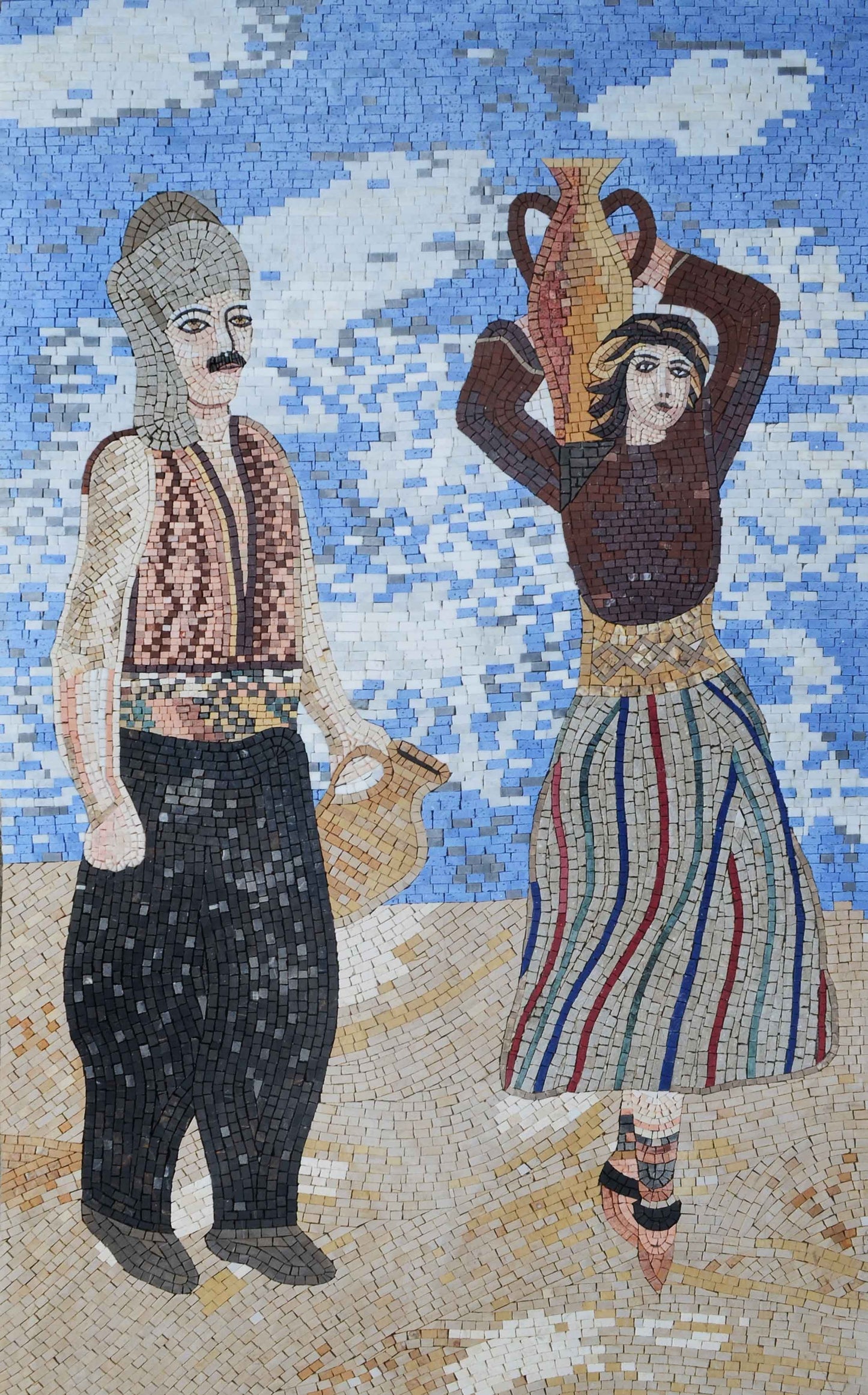 Traditional Couple Handmade Mosaic