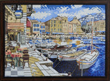 Sam Park Cafe in Cassis" - Mosaic Art Reproduction"