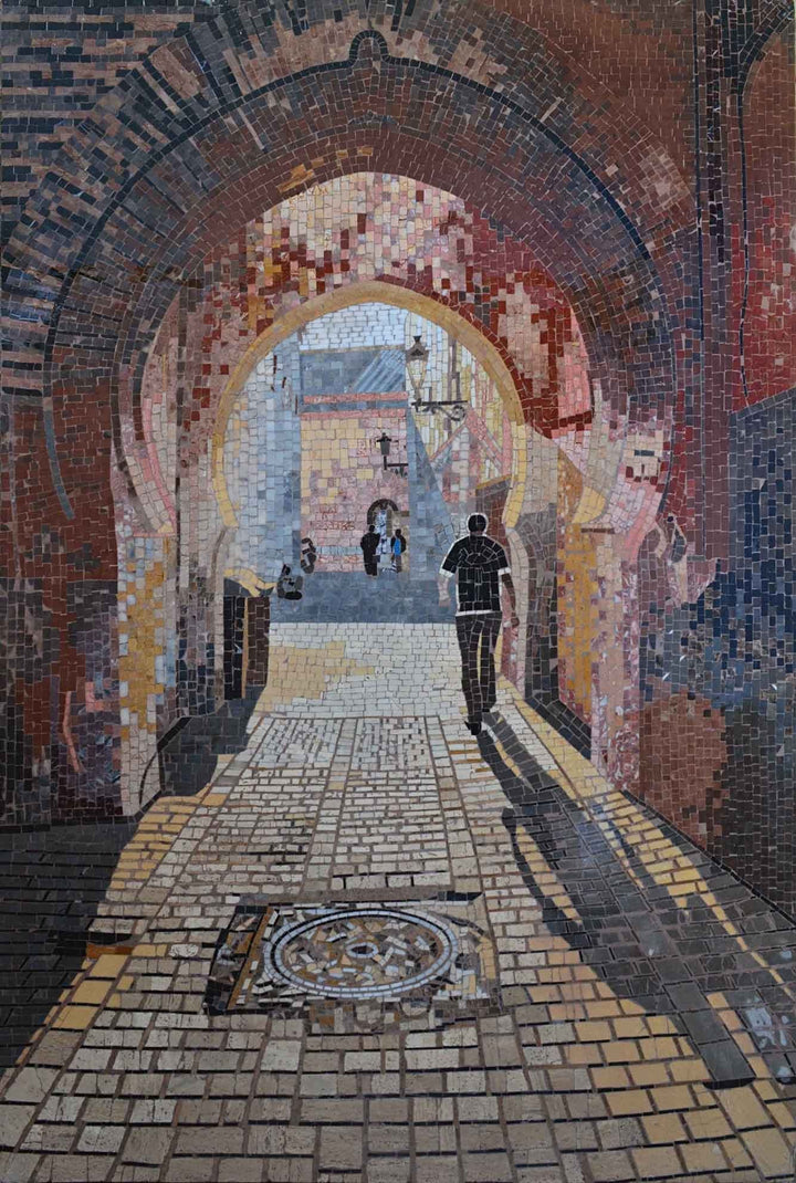 Arcade Tunnel Walk through Mosaic Marble Artwork