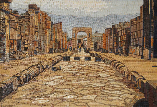 Marble Music Mural - Pompeii Mosaic