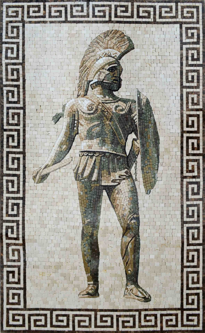Mosaic Art - Roman Soldier with Spear