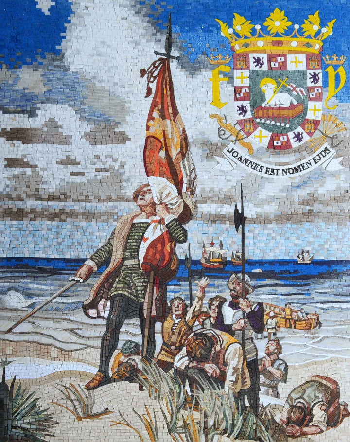 Mosaic Art - Christopher Columbus Landing