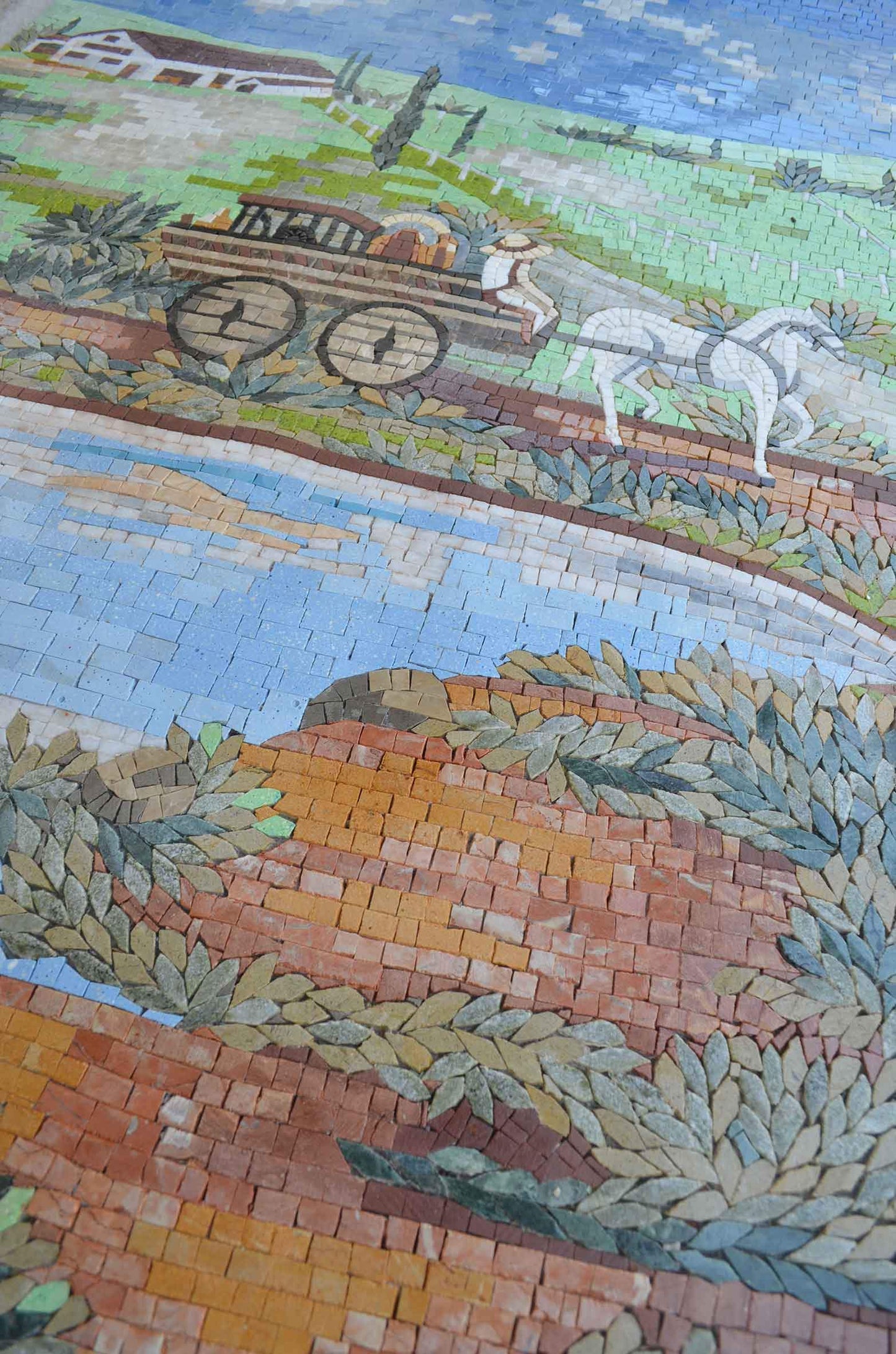 Mosaic Art - Carriage by the pond