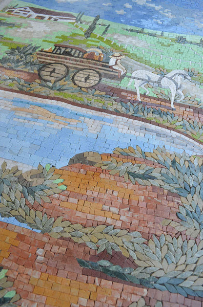 Mosaic Art - Carriage by the pond