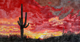 Mosaic Art - Red Sunset Sky in Arizona
