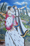 Greek Couple Strolling By - Mosaic Wall Art