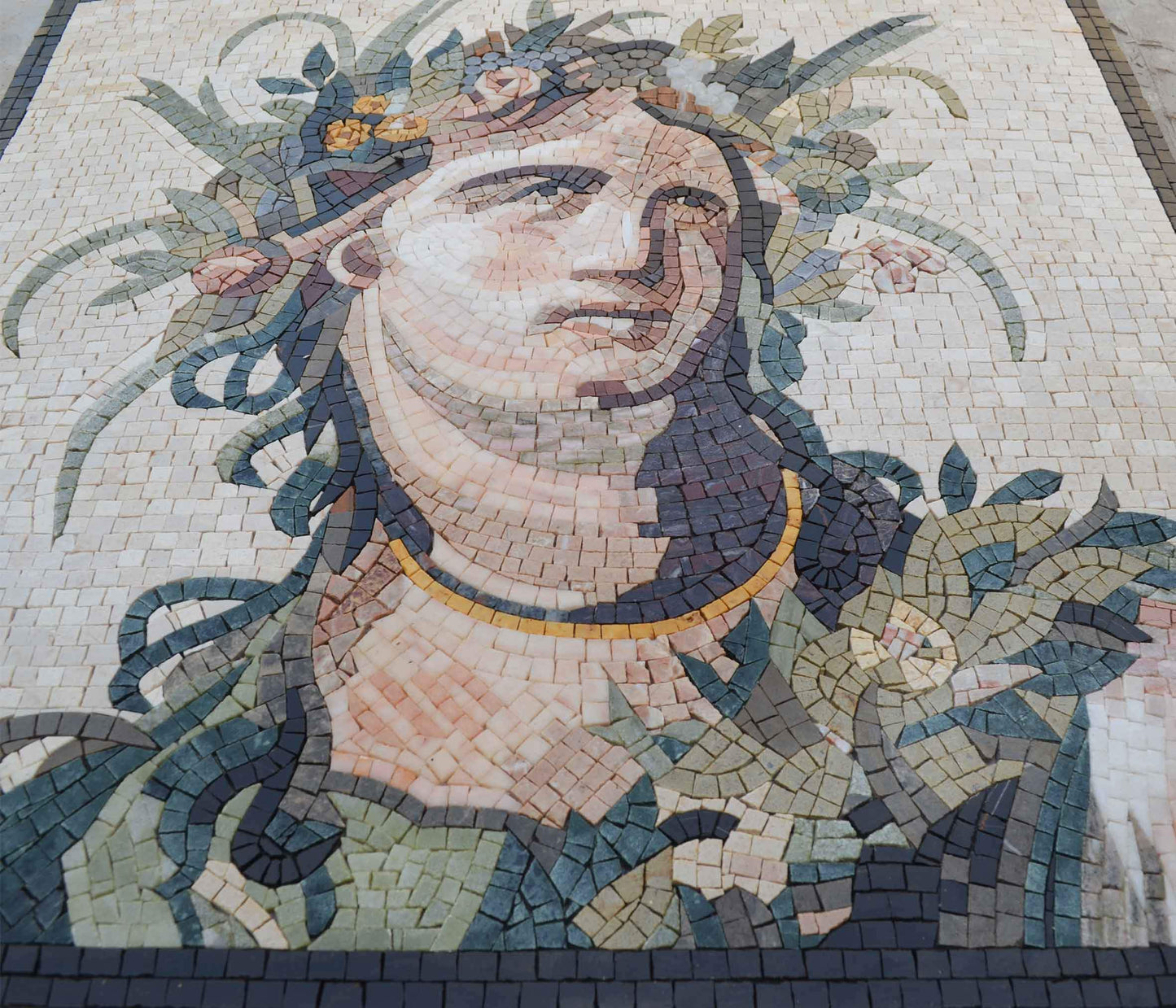 Roman God Bacchus - Mosaic Art