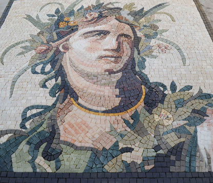 Roman God Bacchus - Mosaic Art