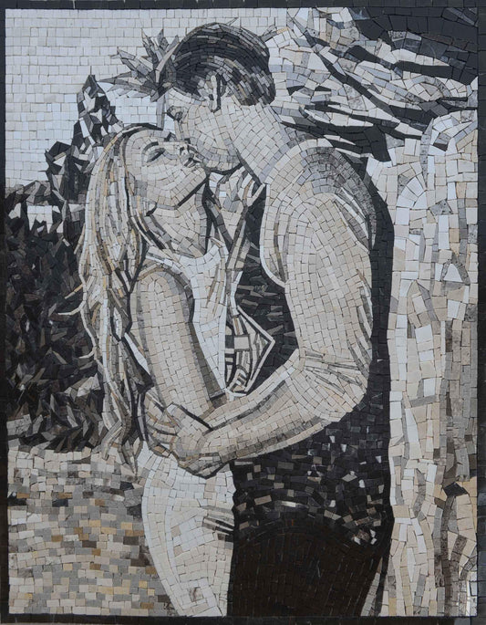 Couple's Romantic Kiss Mosaic