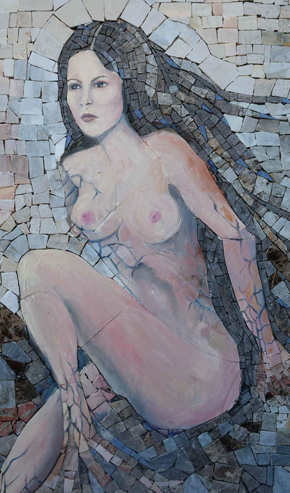 Female Emerging from Stone Mosaic