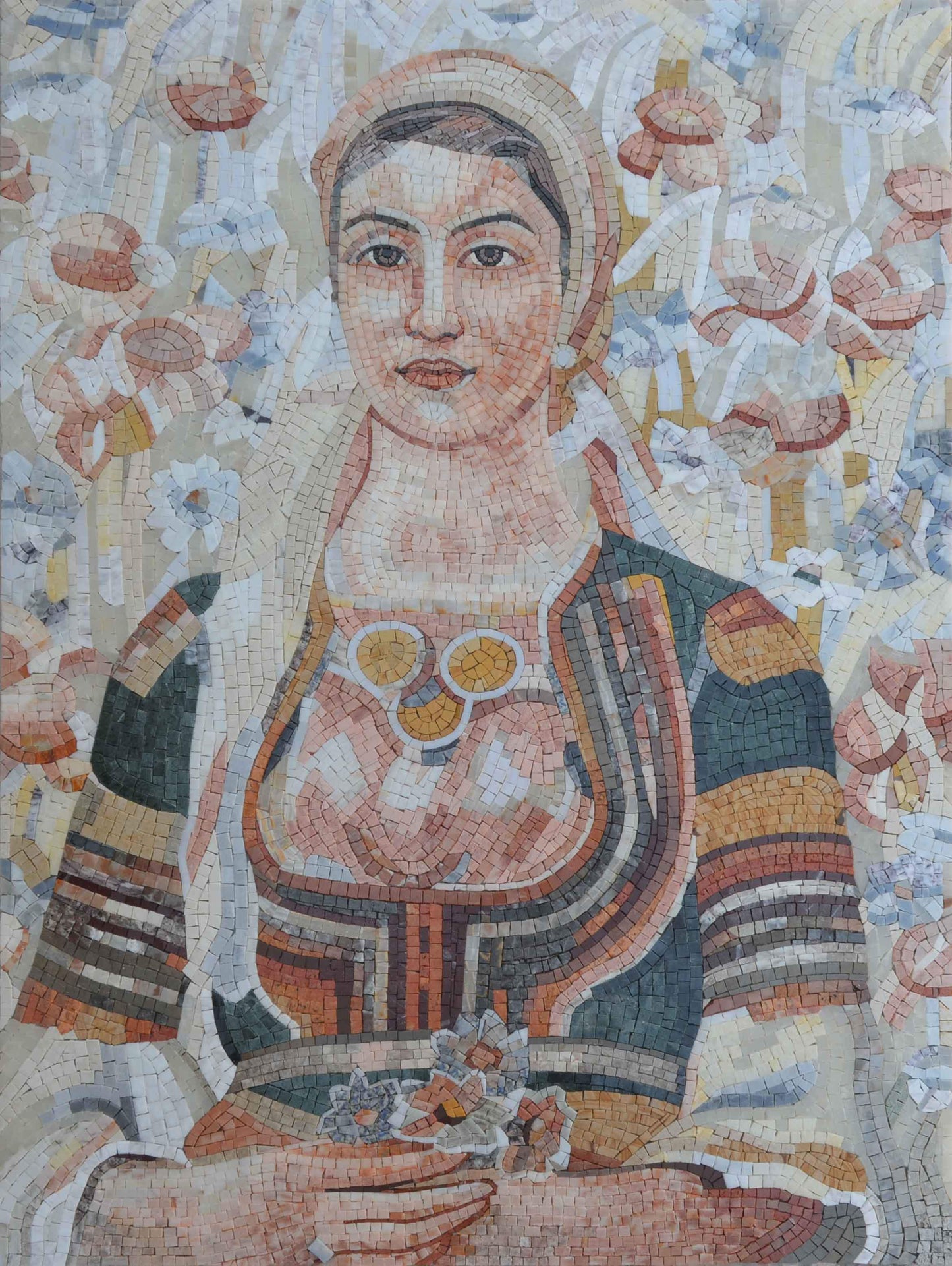 Vladimir Dimitrov  "Singing Harvesters" - Female Portait Mosaic Reproduction