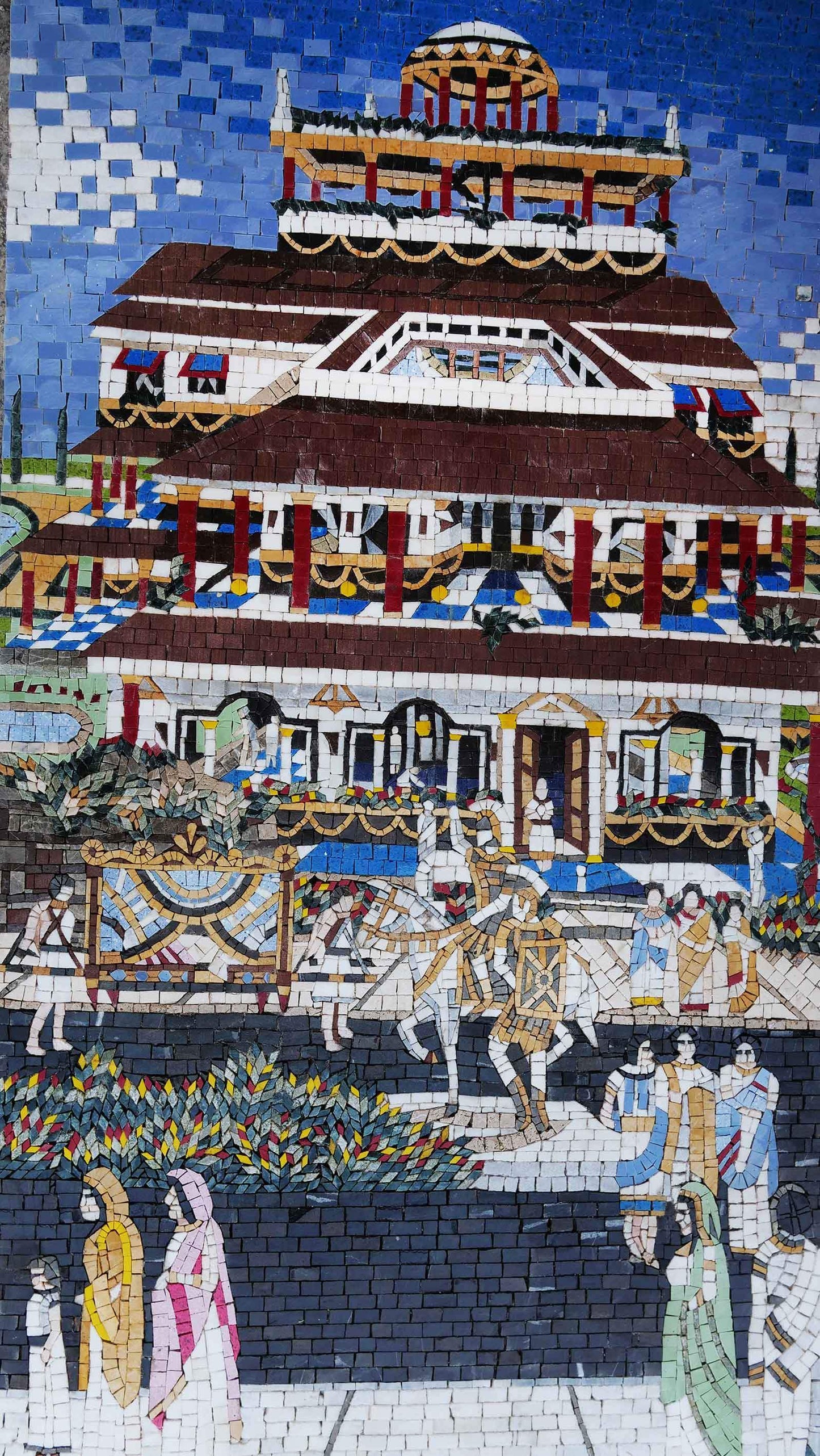 Ancient Town Architecture - Mosaic Art