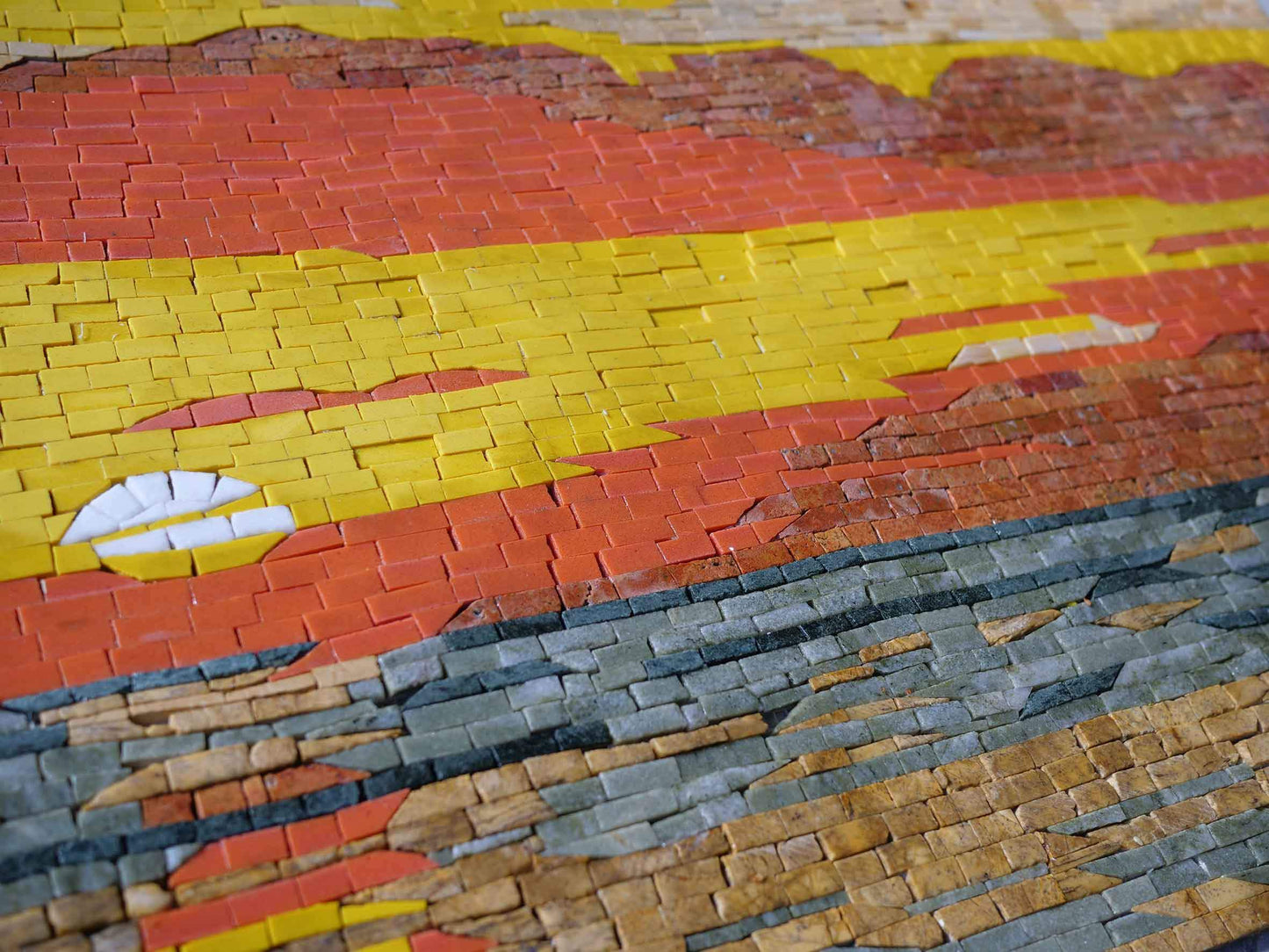 Warm Sunset Mosaic Wall Art