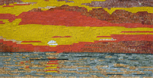 Warm Sunset Mosaic Wall Art