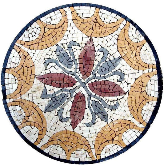 Marble Stone Medallion - Tulip Petals Mosaic