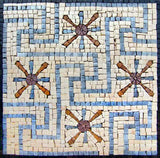 Blue and White Mosaic - Starburst Maze