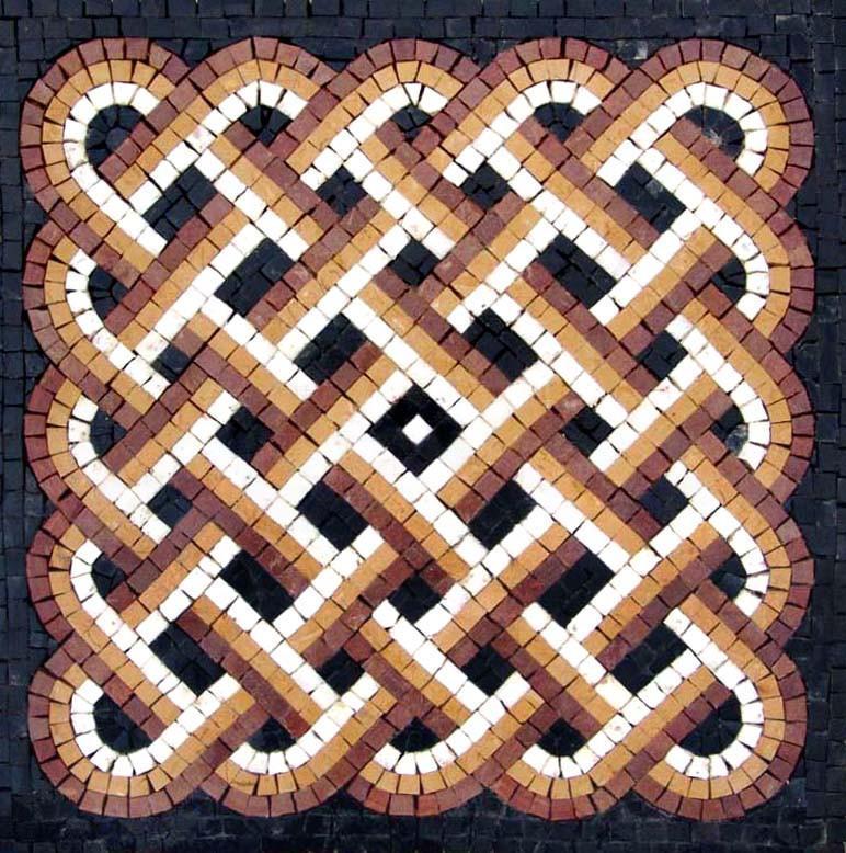 Tri-Colored Art Tile - Woven Wonders Mosaic