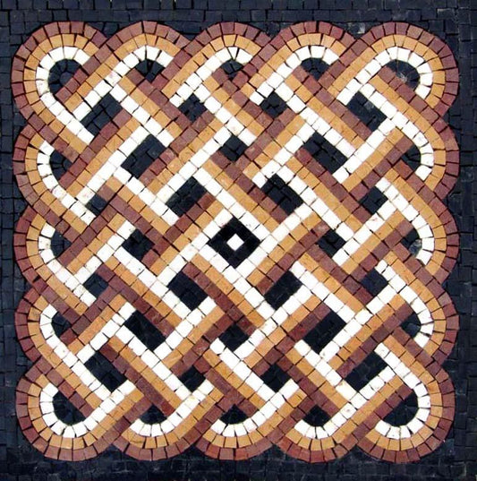 Tri-Colored Art Tile - Woven Wonders Mosaic