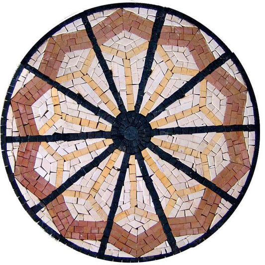 Yellow Stone Tile - Manipura Medallion Mosaic