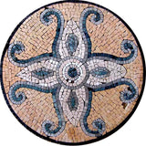 Round Tile Mosaic - Bleu de Prusse
